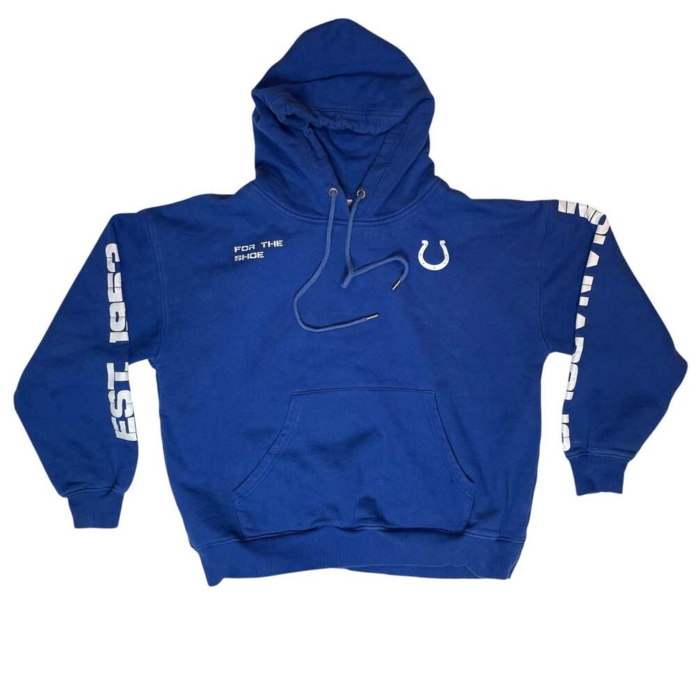 Indianapolis Colts Hoodie Mens Large Blue NFL Erin Andrews Sweatshirt